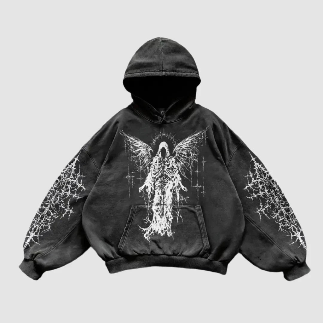 Sudadera de ángel negro, estilo Y2K – Castle Gothic Mexico