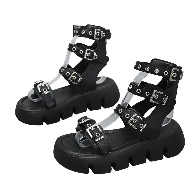Aazon.co: Aachcol Sandalias De Cuña Con Platafora Para Ujer, Redondas, Puntera Abierta